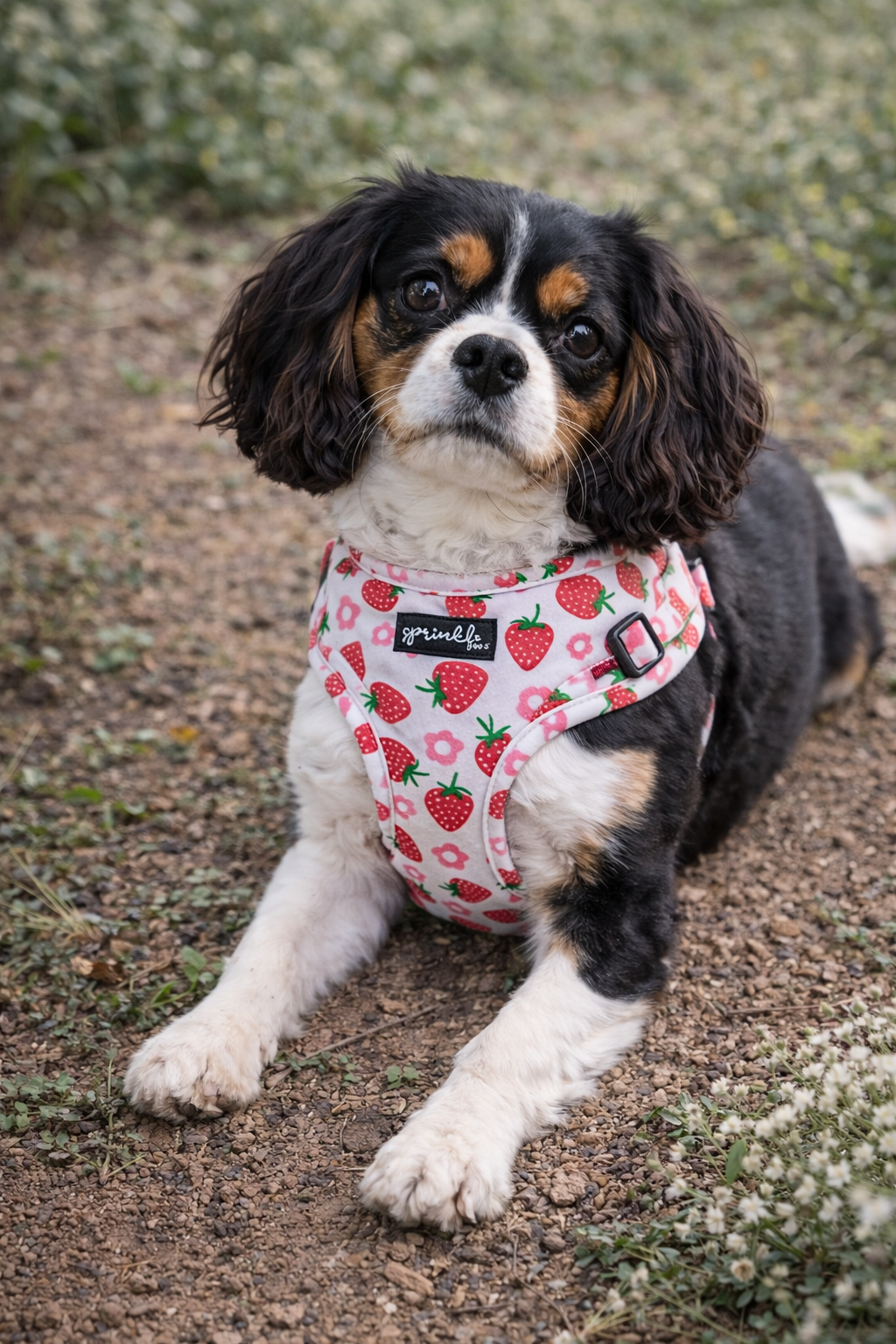 Bundle - Strawberry Shortcake Matching Harness, Leash and Harness Charm Bow