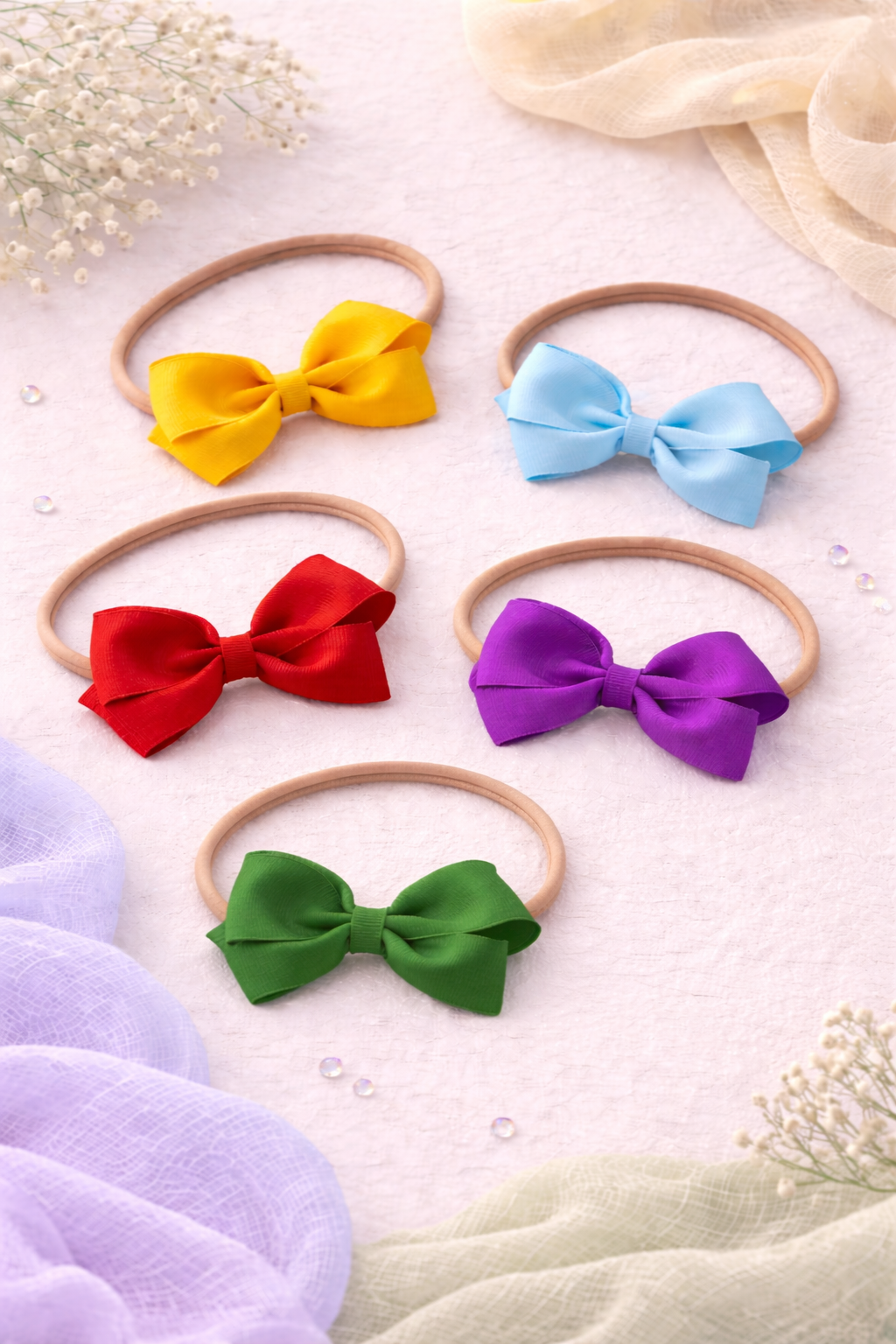 Barely There Hair Bow Headbands Multipack - 5 Colors