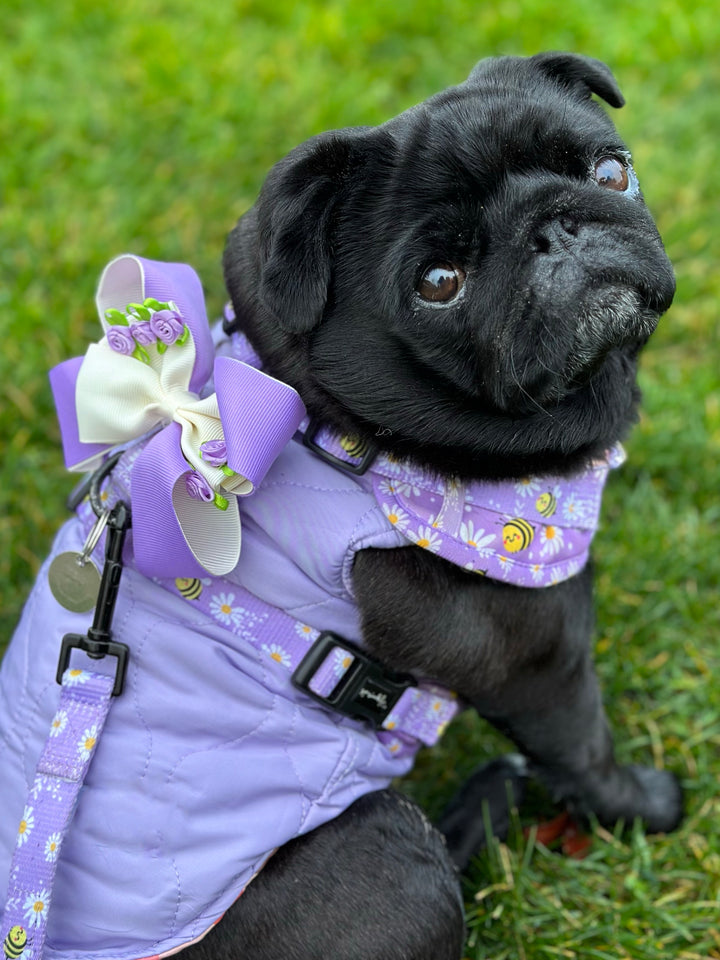 Harness Bow Charm - Purple Posies