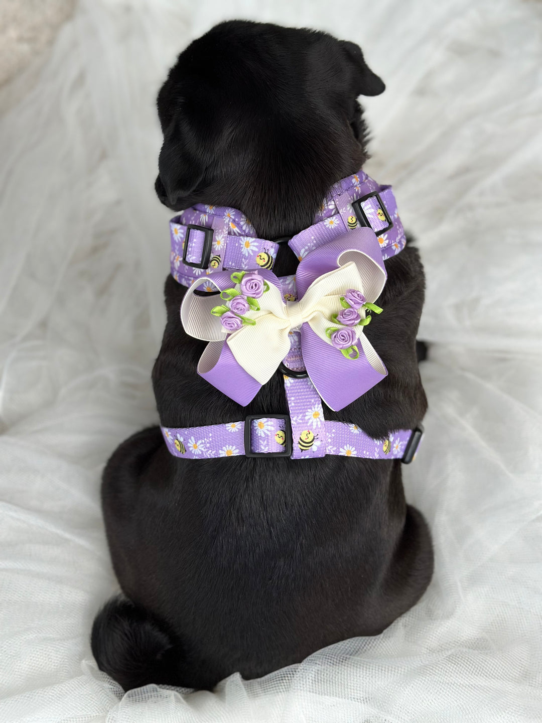 Harness Bow Charm - Purple Posies