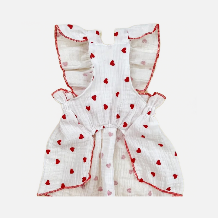 Valentine's Day Heart Print Dress for Small to Medium Dogs