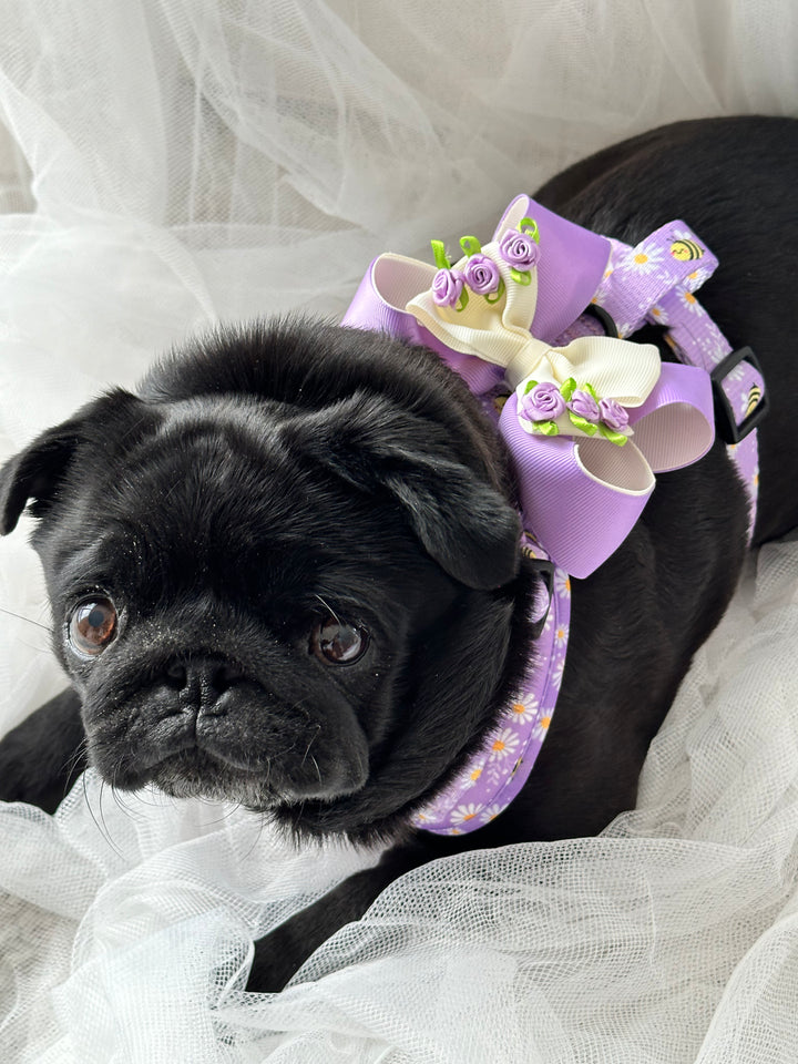 Harness Bow Charm - Purple Posies