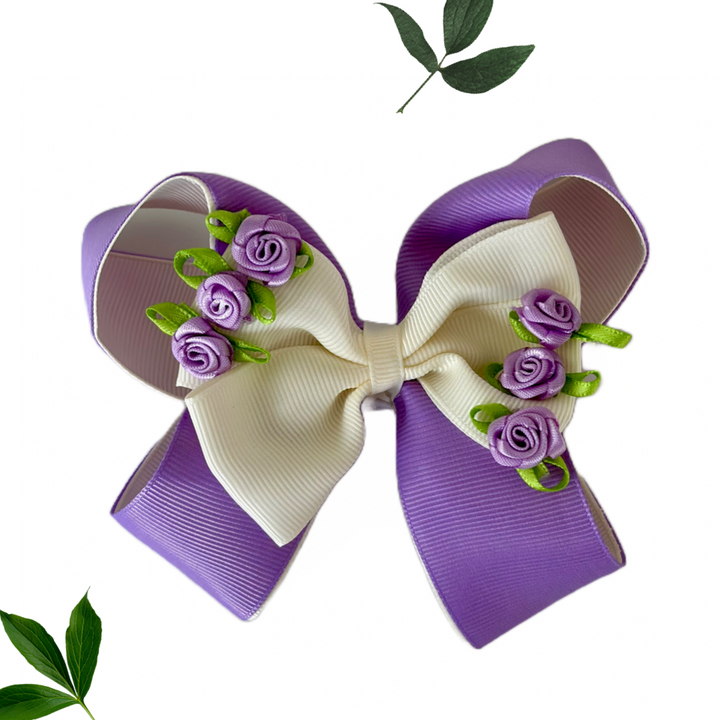 Harness Bow Charm - Purple Posies