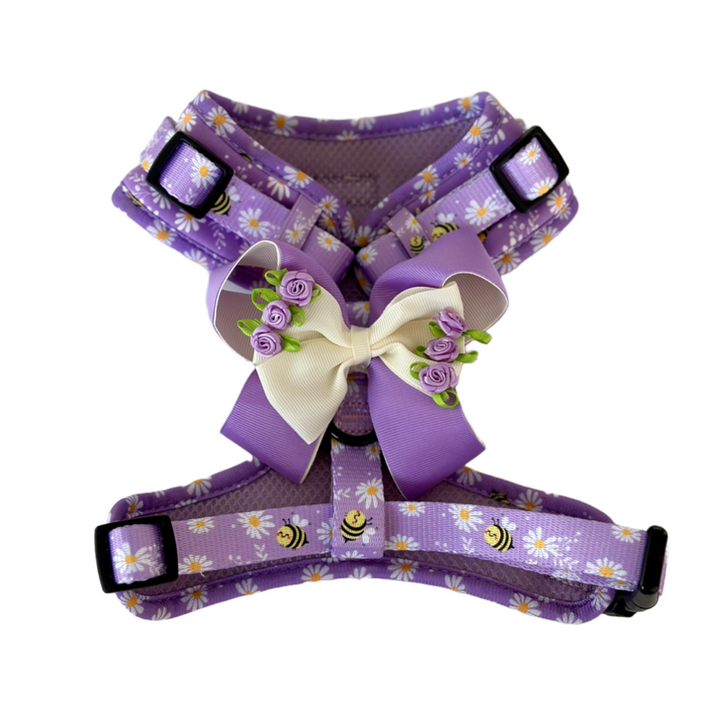 Harness Bow Charm - Purple Posies