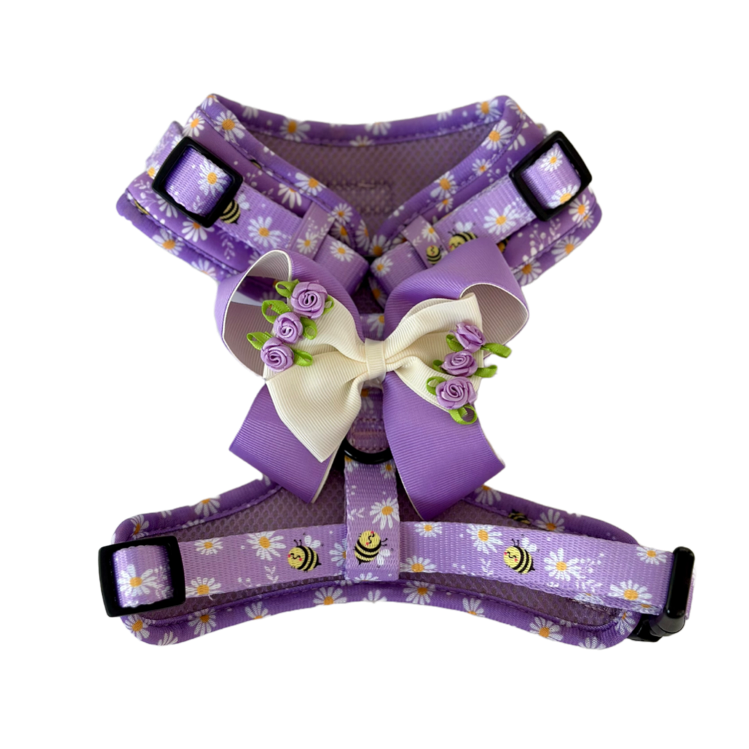 Harness Bow Charm - Purple Posies