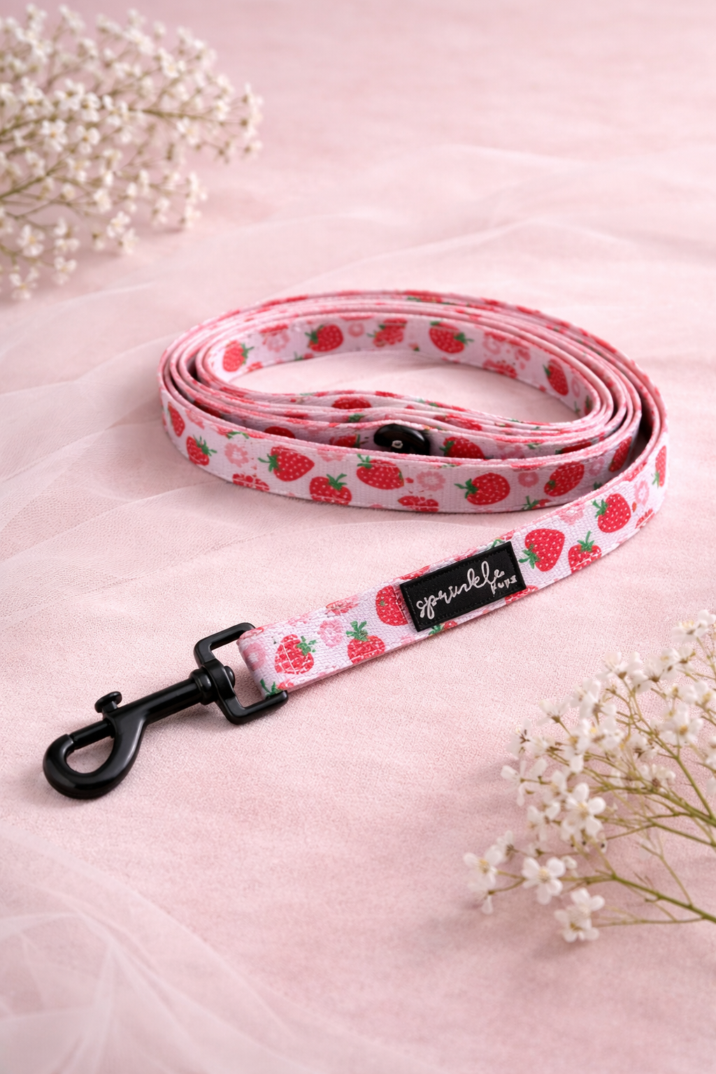 Bundle - Strawberry Shortcake Matching Harness, Leash and Harness Charm Bow