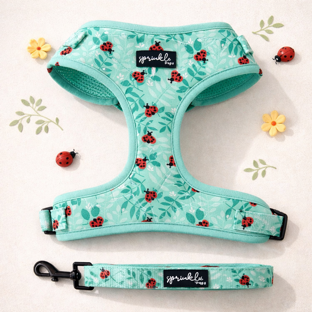 Bundle - Ladybug Love Matching Harness and Leash Set